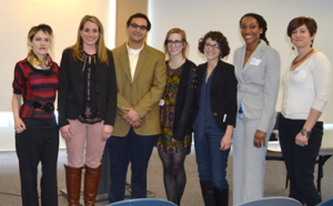 Our Panelists: Angela Hontau (current student), Courtney McLaughlin-Polidori (alumna 2013), Nick Bellino (current student), Sarah Scholz (current student), Kerry Fiallo (alumna 2012), Lindsay Rogers (current student), Melanie Frances (current student) Not pictured: Katie Ryan (alumna 2014), Chris Hornyak (alumnus 2014), Cara DiMeglio (current student)